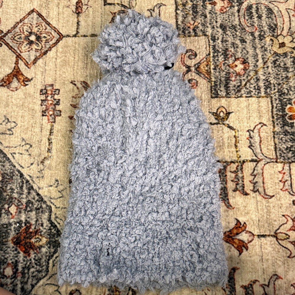 Cozy Gray Textured Knit Scarf